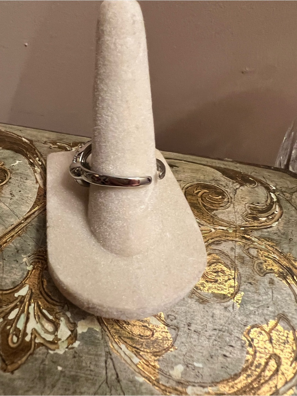 Silver-Tone Pavé Crystal Horsebit Ring - Picture 3 of 8
